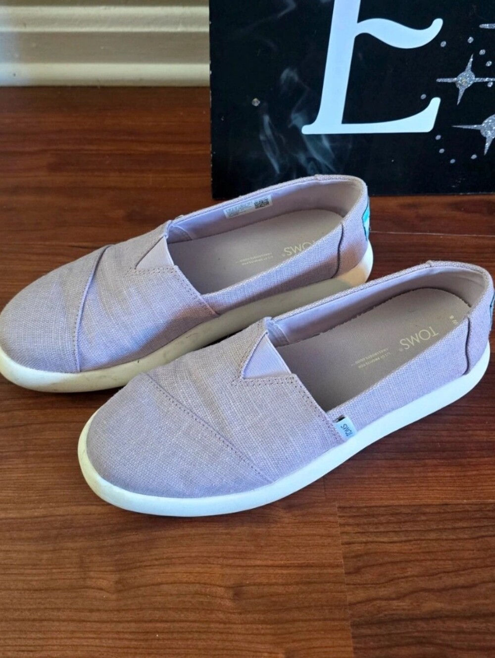 Toms Lavender Canvas Slip-On Shoes
